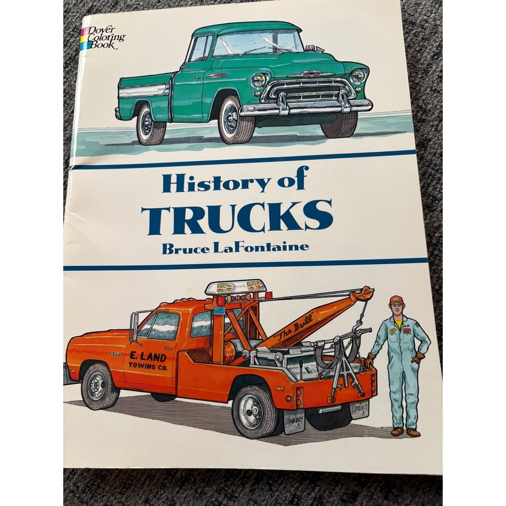 Dover History of Trucks Coloring Book‎ Bruce LaFontaine Vintage Kids Fun